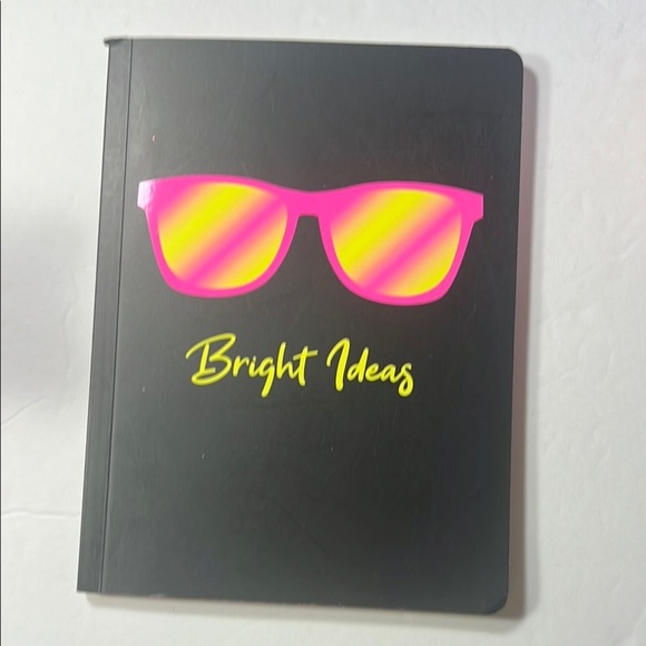 Black Notebook with Pink and Yellow Sunglasses Design Neon Pink and yellow - Picture 8 of 13